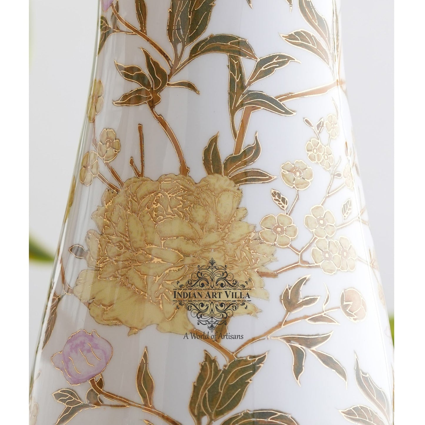 Pure Copper Bedroom Bottle with Golden Print Design 1500 ML