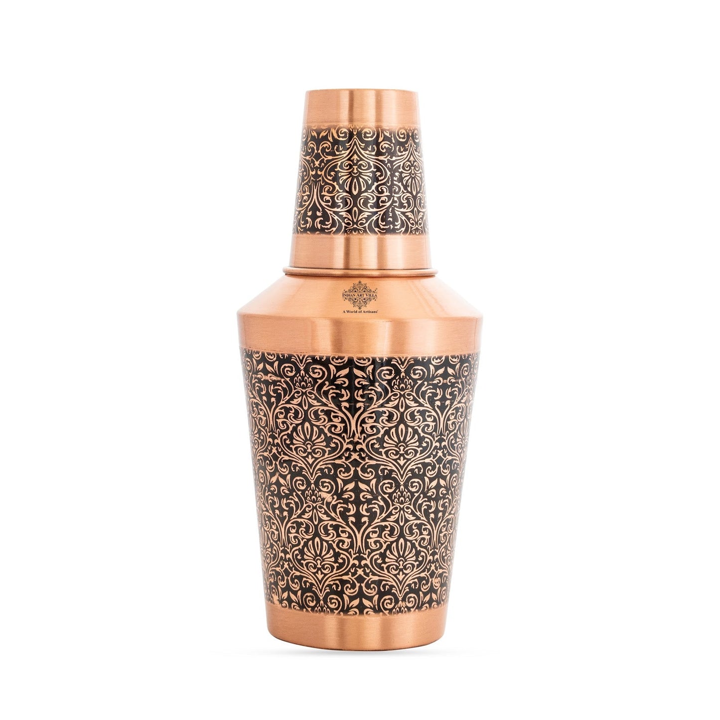 Pure Copper Matt & Hammered Jar 1250ML with Glass & Leak Proof Cap