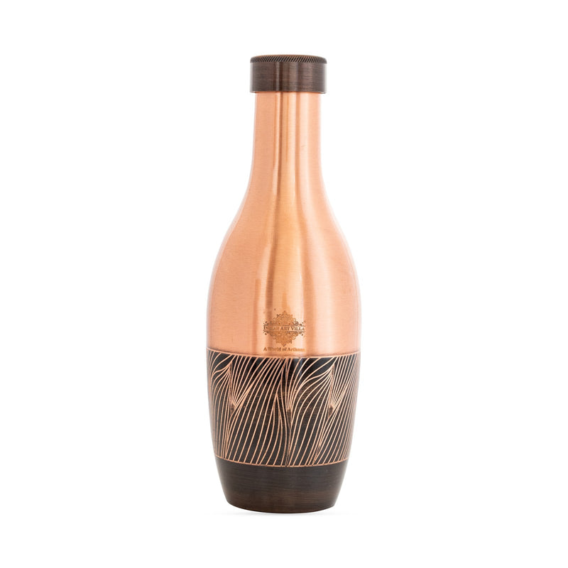 Pure Copper Zebra Embossed Designer Bedroom Bottle/Jar 1150 ML