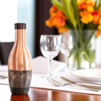 Pure Copper Zebra Embossed Designer Bedroom Bottle/Jar 1150 ML