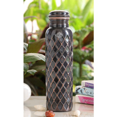 Antique Diamond Design Pure Copper Water Bottle -900ML