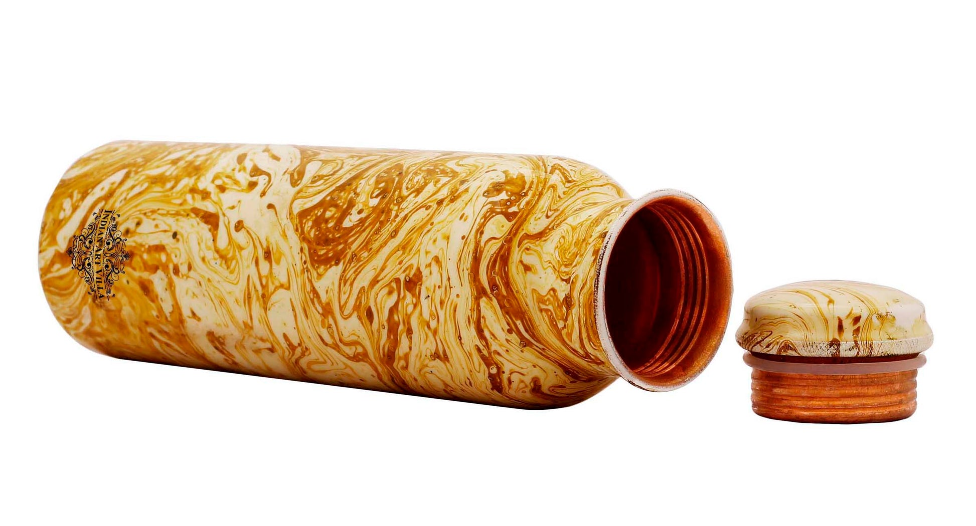 Pure Copper Water Bottle with Printed Design