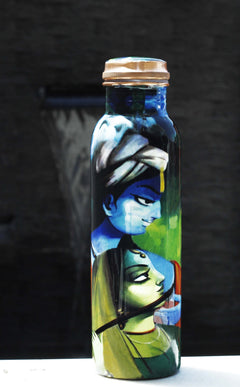 Pure Copper Water Bottle with Printed Design