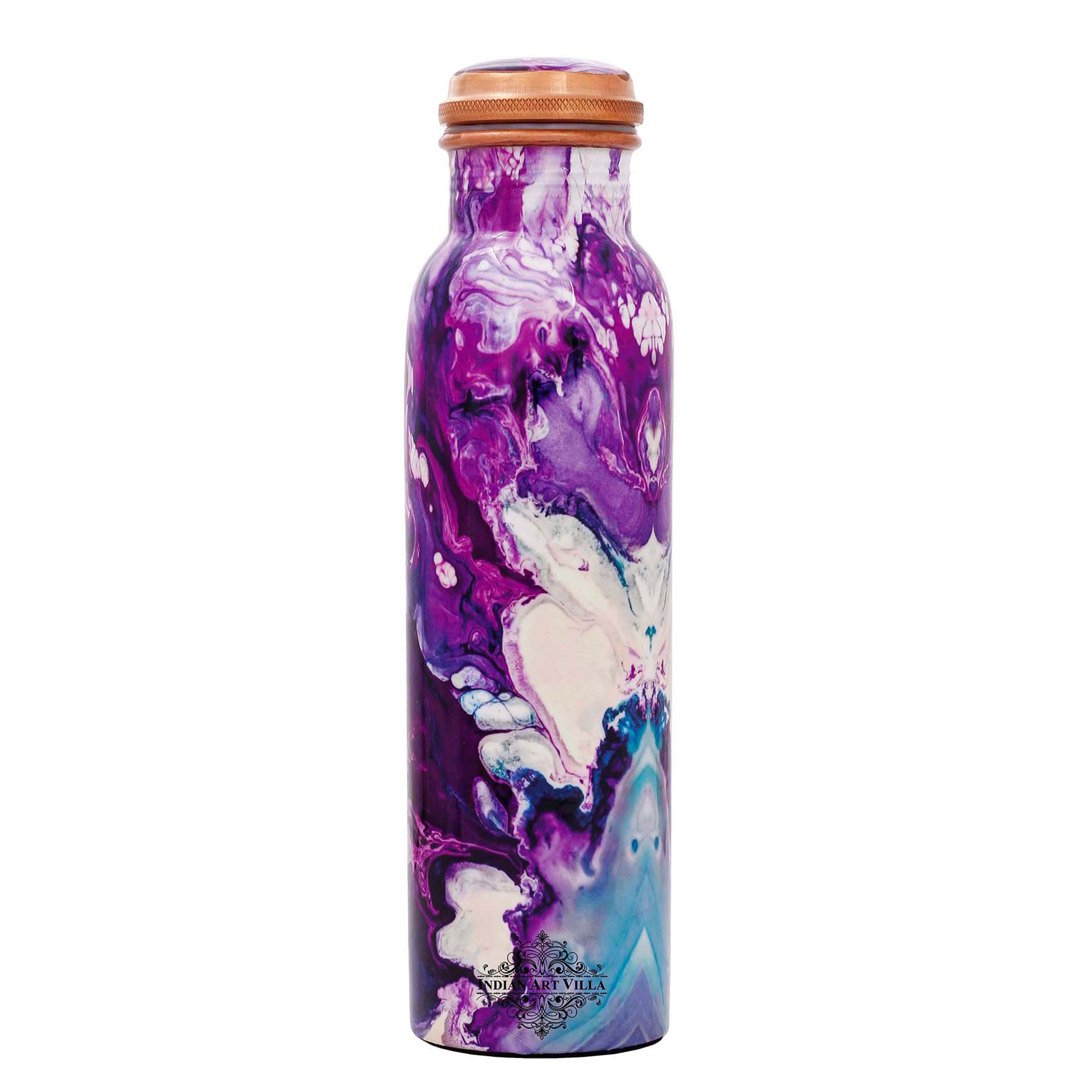 Pure Copper Water Bottle with Printed Design