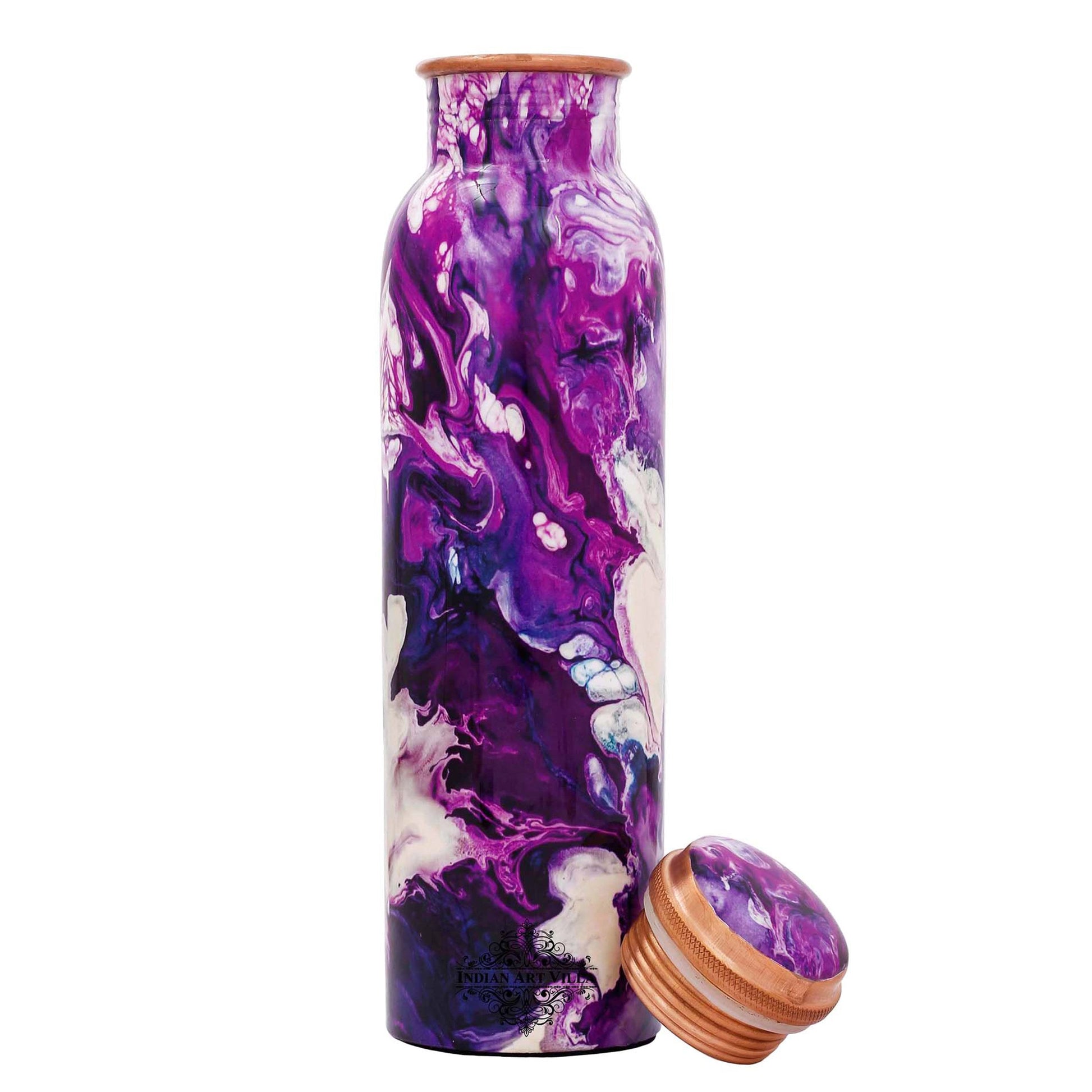 Pure Copper Water Bottle with Printed Design