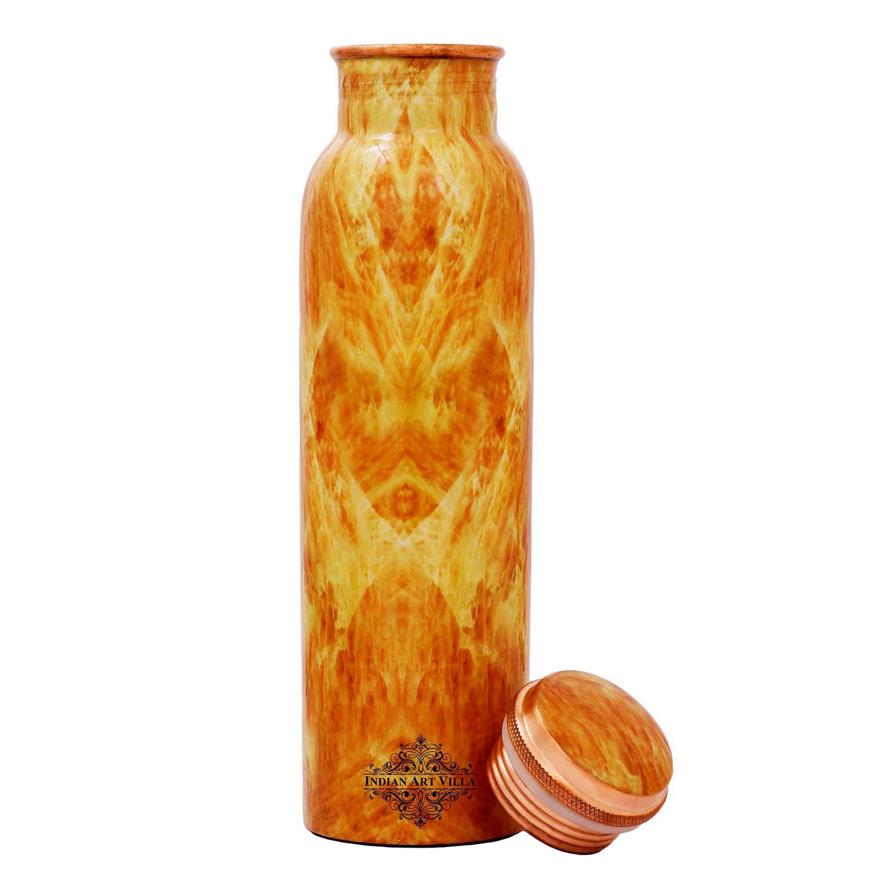 Pure Copper Water Bottle with Printed Design