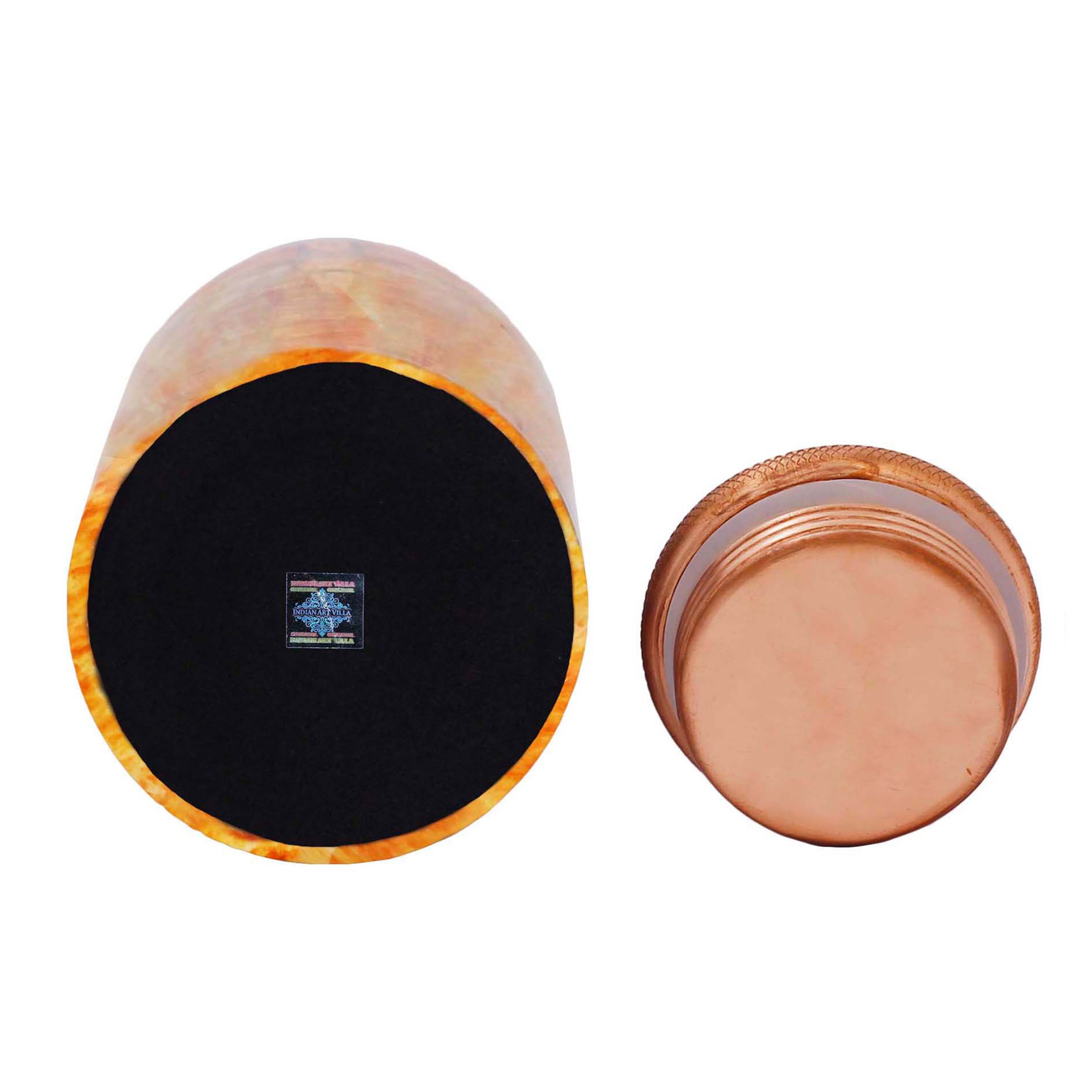 Pure Copper Water Bottle with Printed Design