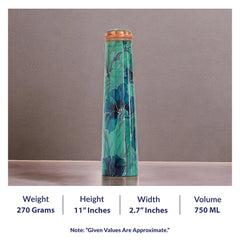 Pure Copper Bottle with Slim Tube Pyramid Shape – 750 ML