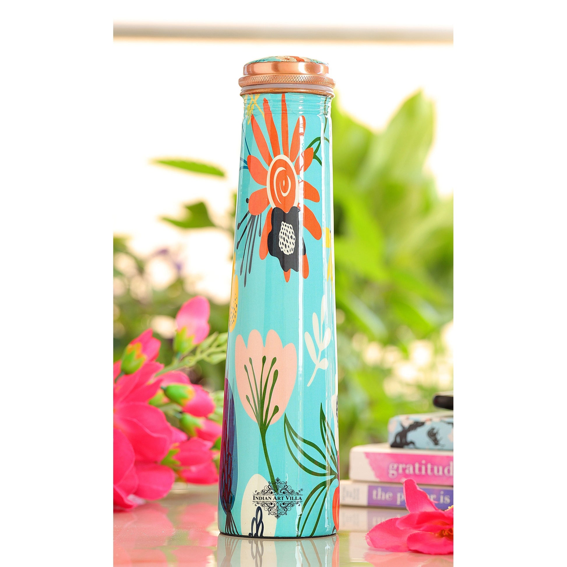 Pure Copper Bottle with Slim Tube Pyramid Shape – 750 ML