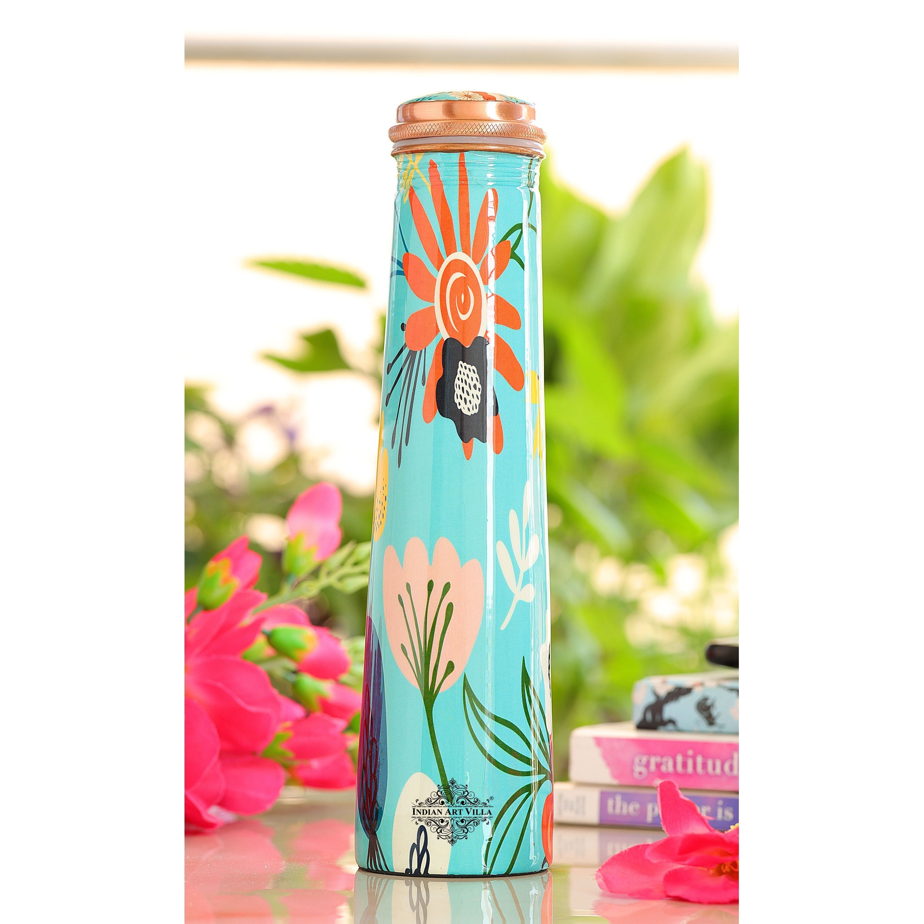 Pure Copper Bottle with Slim Tube Pyramid Shape – 750 ML