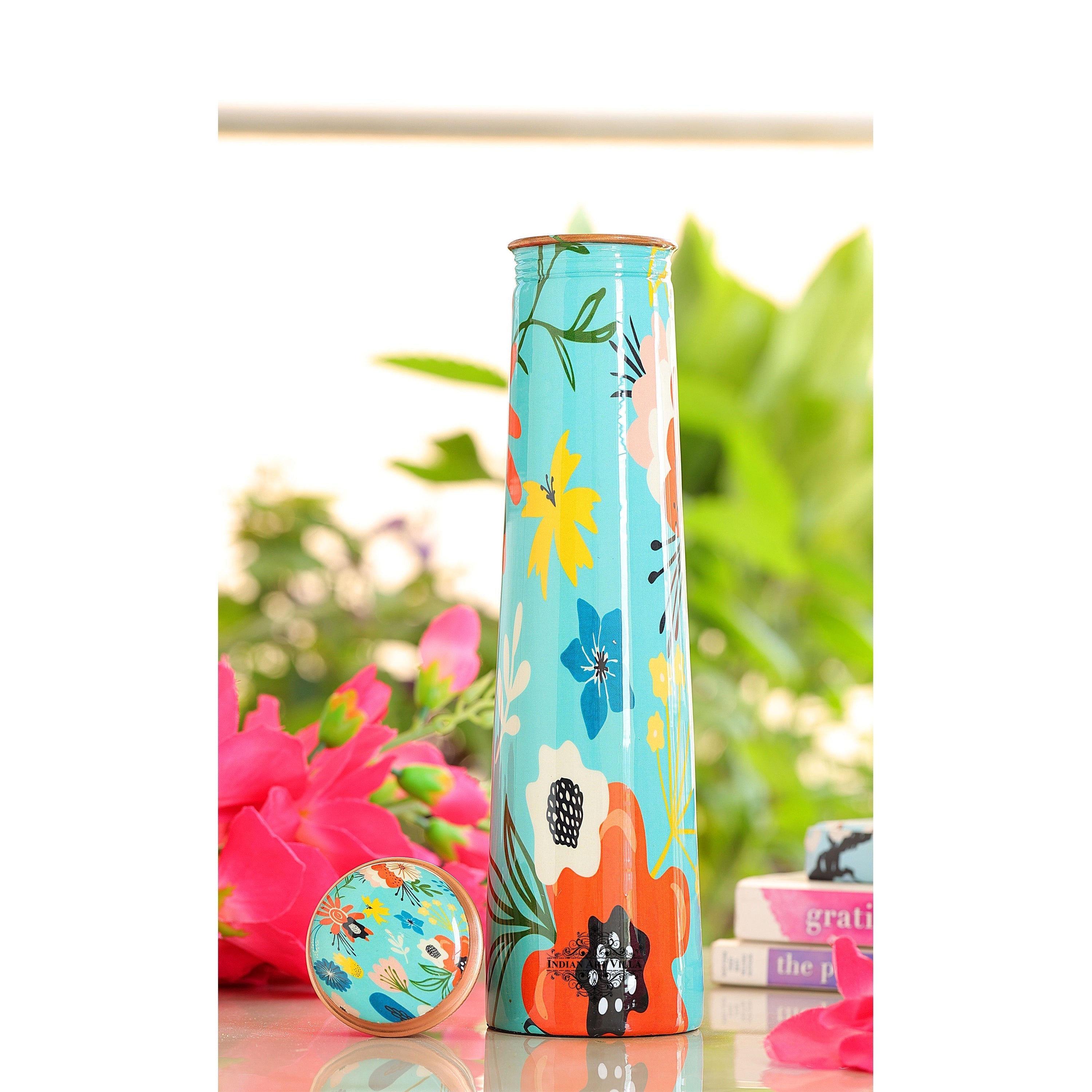 Pure Copper Bottle with Slim Tube Pyramid Shape – 750 ML