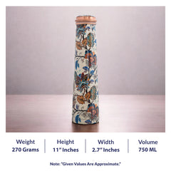 Pure Copper Bottle with Slim Tube Pyramid Shape – 750 ML