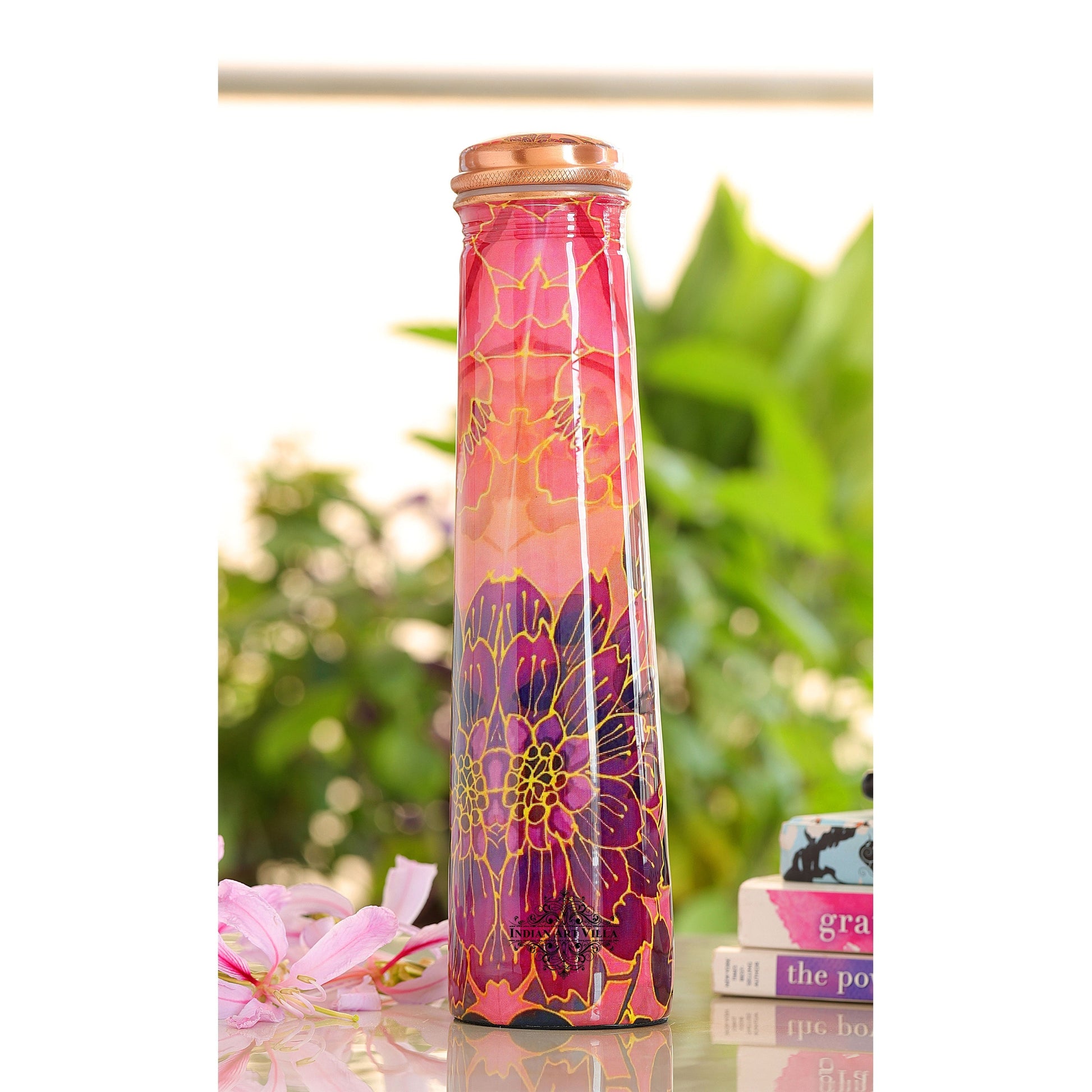Pure Copper Bottle with Slim Tube Pyramid Shape – 750 ML