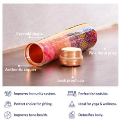 Pure Copper Bottle with Slim Tube Pyramid Shape – 750 ML