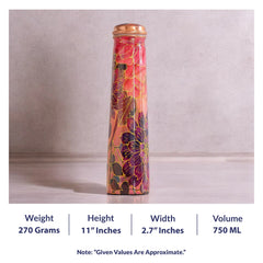 Pure Copper Bottle with Slim Tube Pyramid Shape – 750 ML