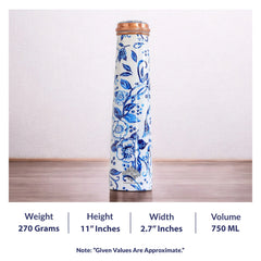 Pure Copper Bottle with Slim Tube Pyramid Shape – 750 ML