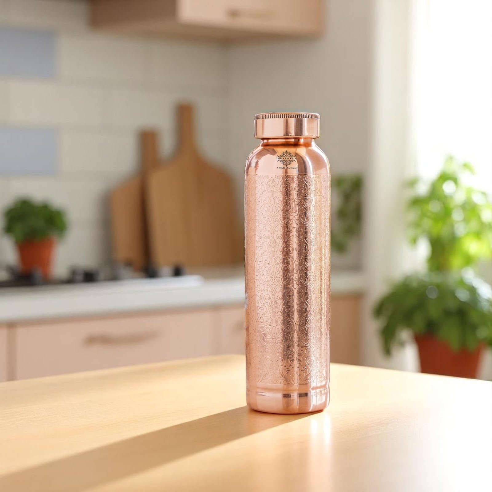 Doctor's Choice Pure Copper Water Bottle with Ergonomic Design