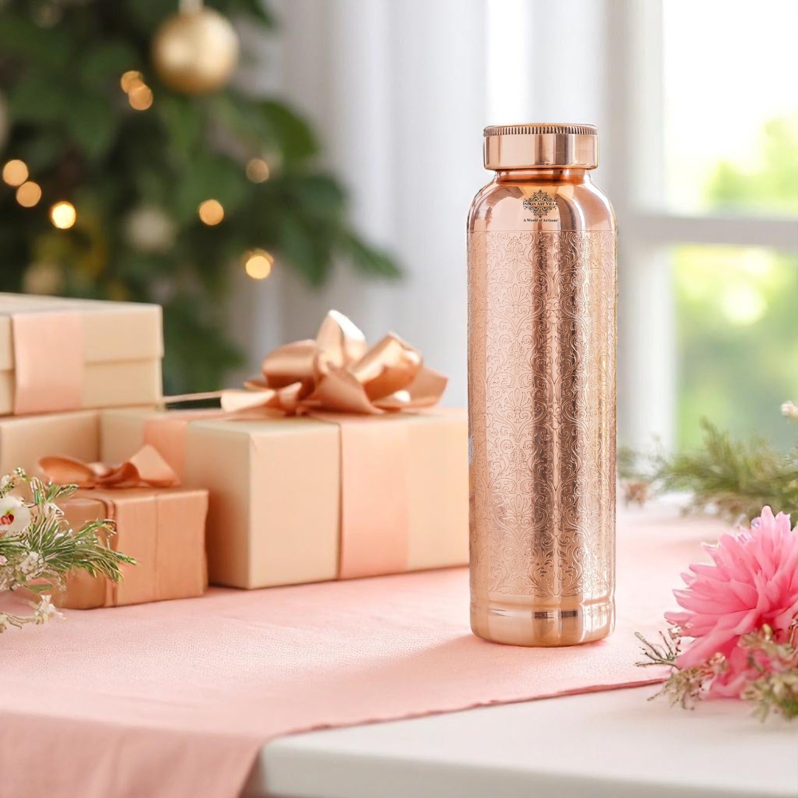 Doctor's Choice Pure Copper Water Bottle with Ergonomic Design