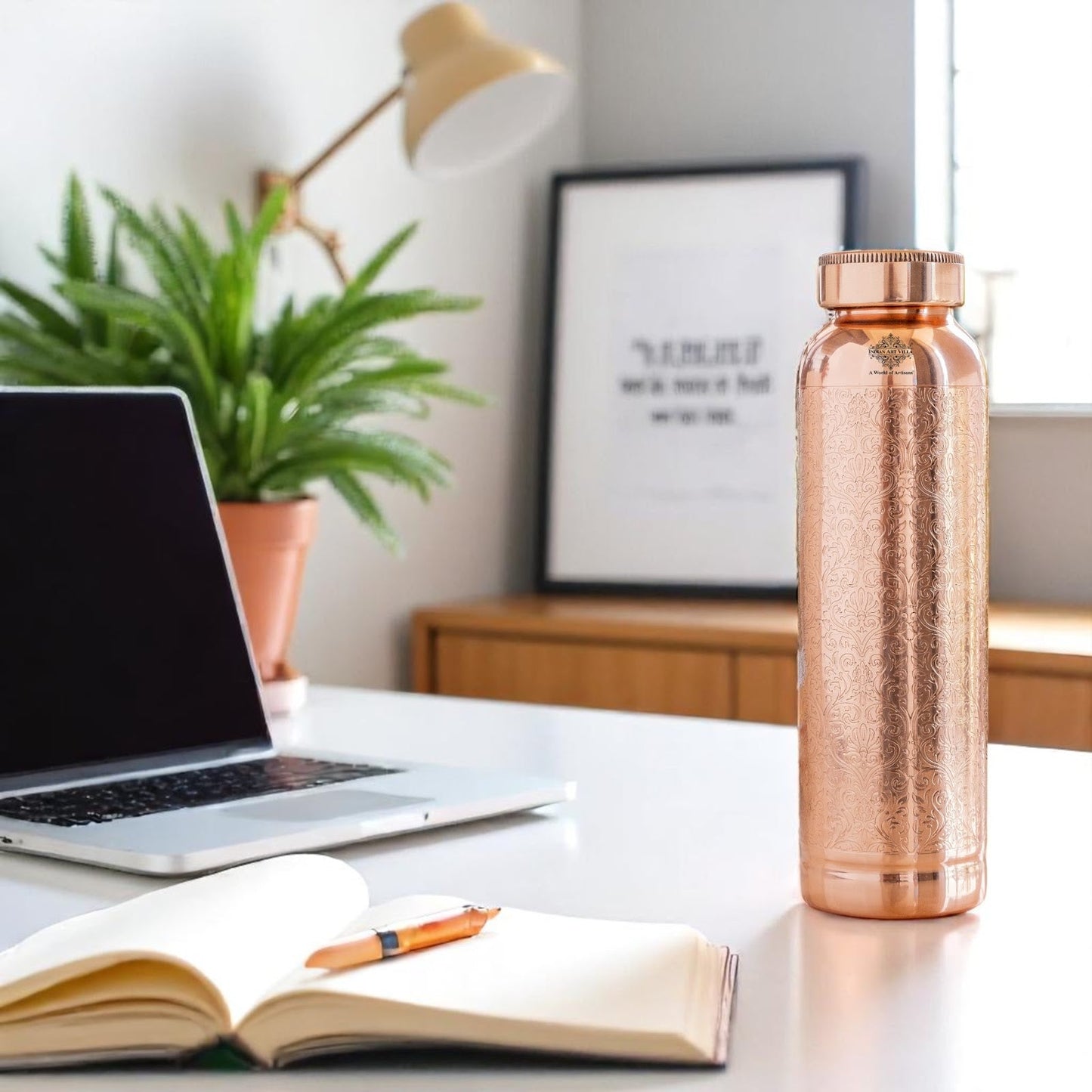 Doctor's Choice Pure Copper Water Bottle with Ergonomic Design
