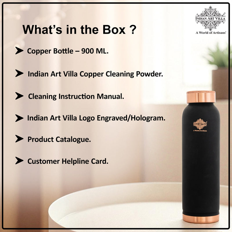 Pure Copper Water Bottle with Soft Matte Finish Color – 900 ML