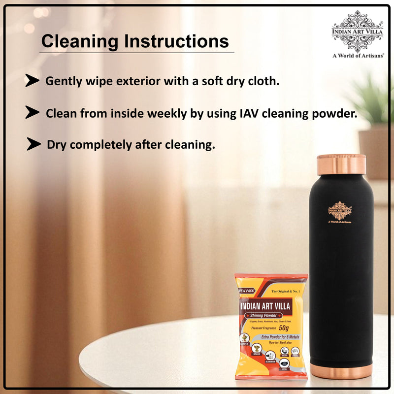 Pure Copper Water Bottle with Soft Matte Finish Color – 900 ML