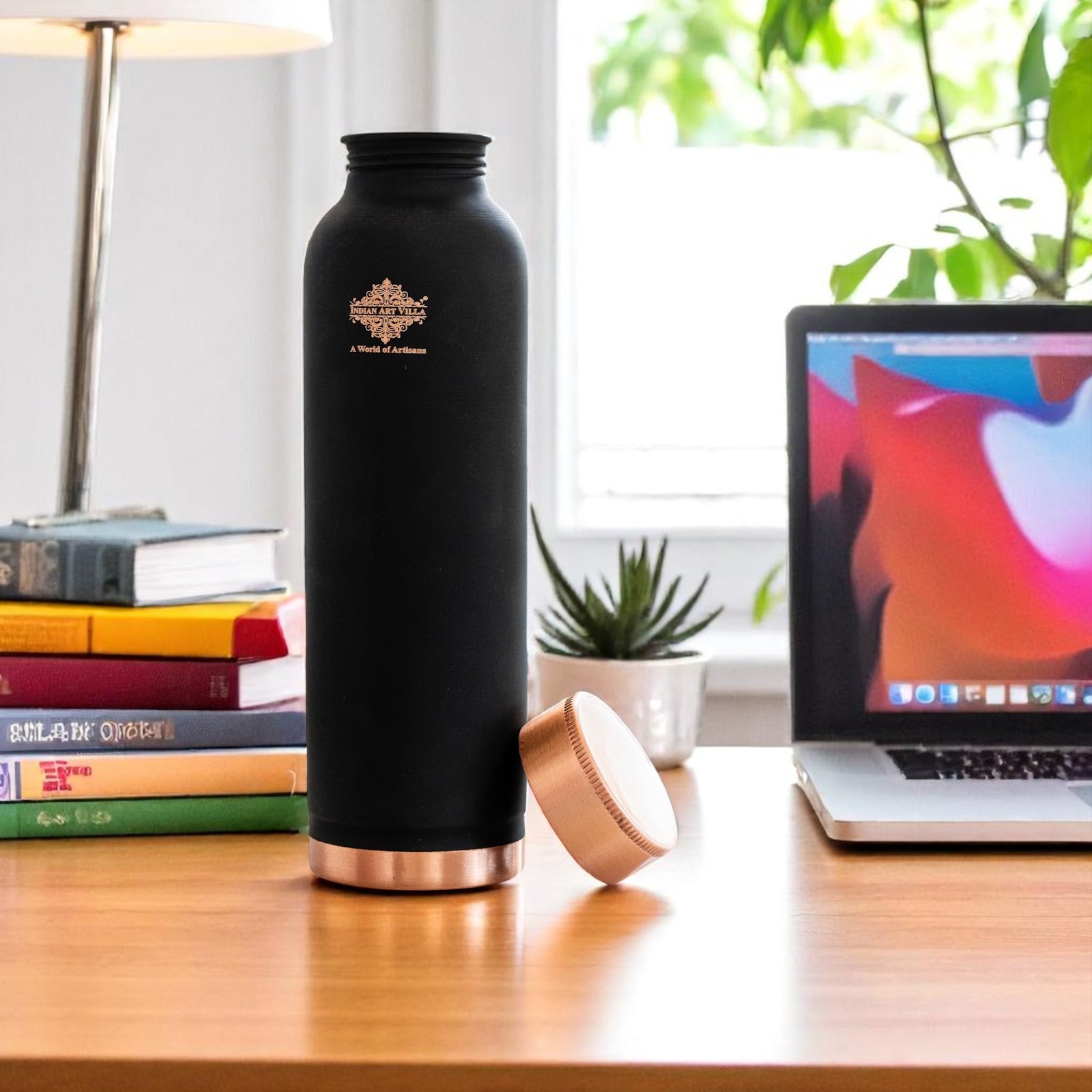 Pure Copper Water Bottle with Soft Matte Finish Color – 900 ML