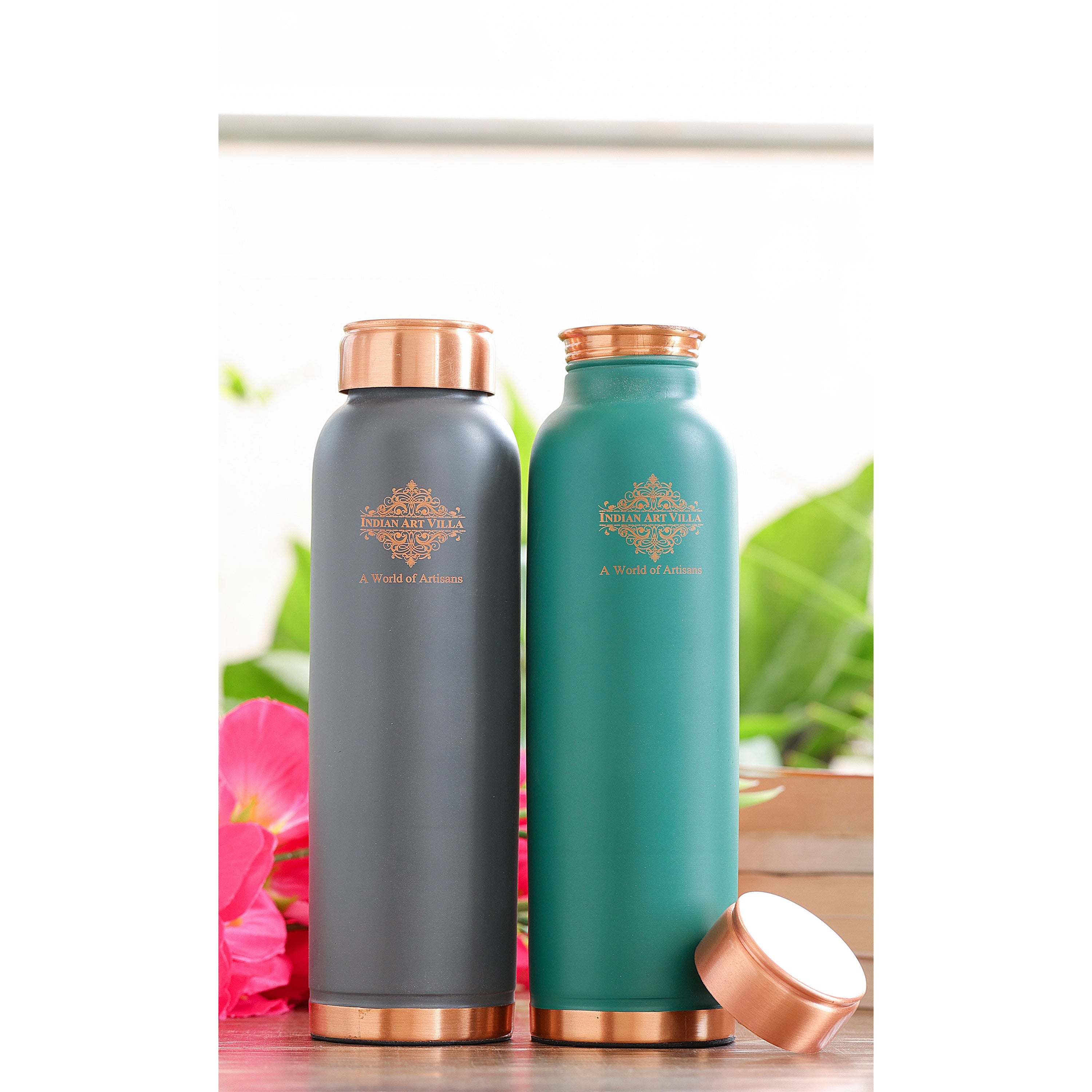 Pure Copper Water Bottle with Soft Matte Finish Color – 900 ML