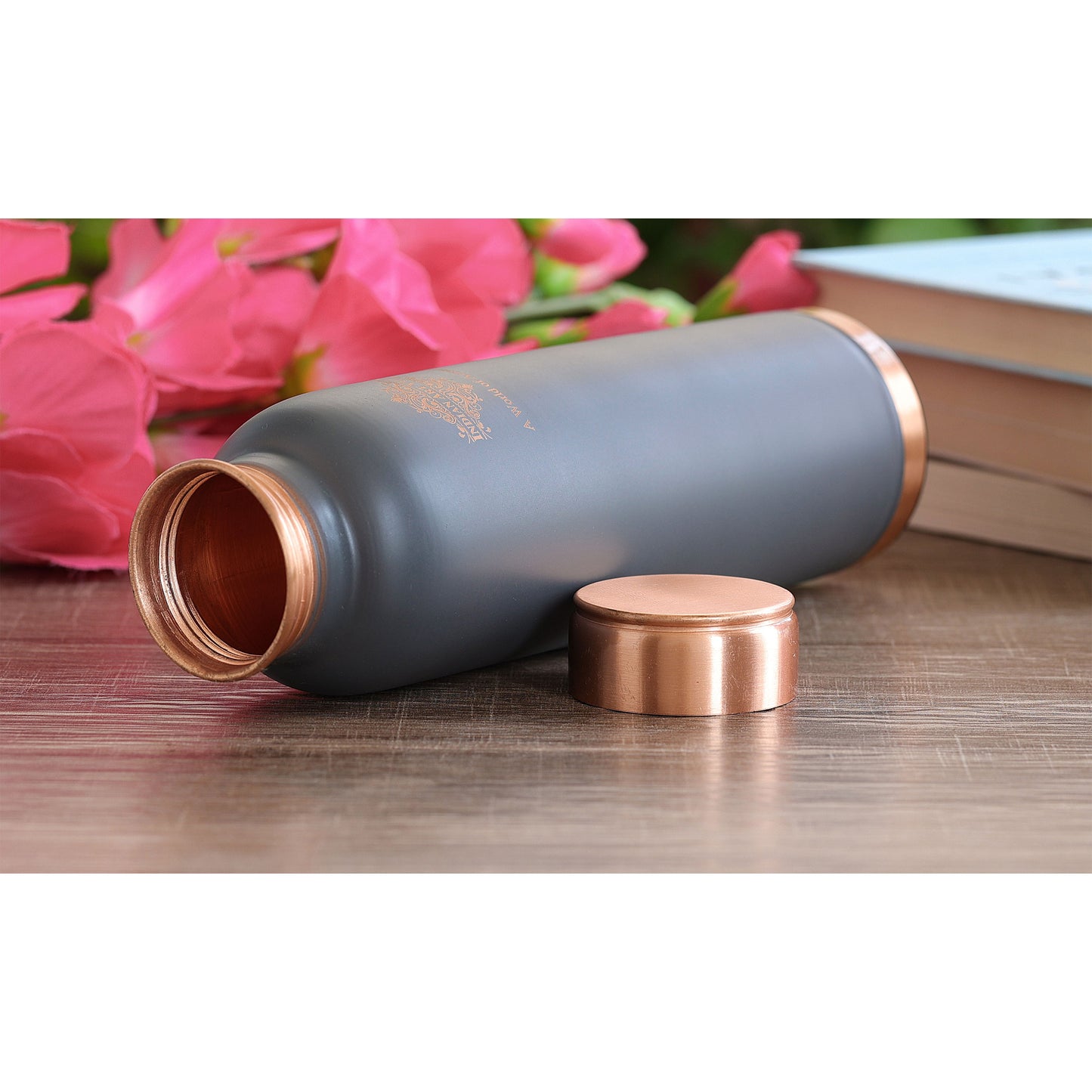 Personalized Copper Silk Finish Ergonomic Water Bottle 900 ML