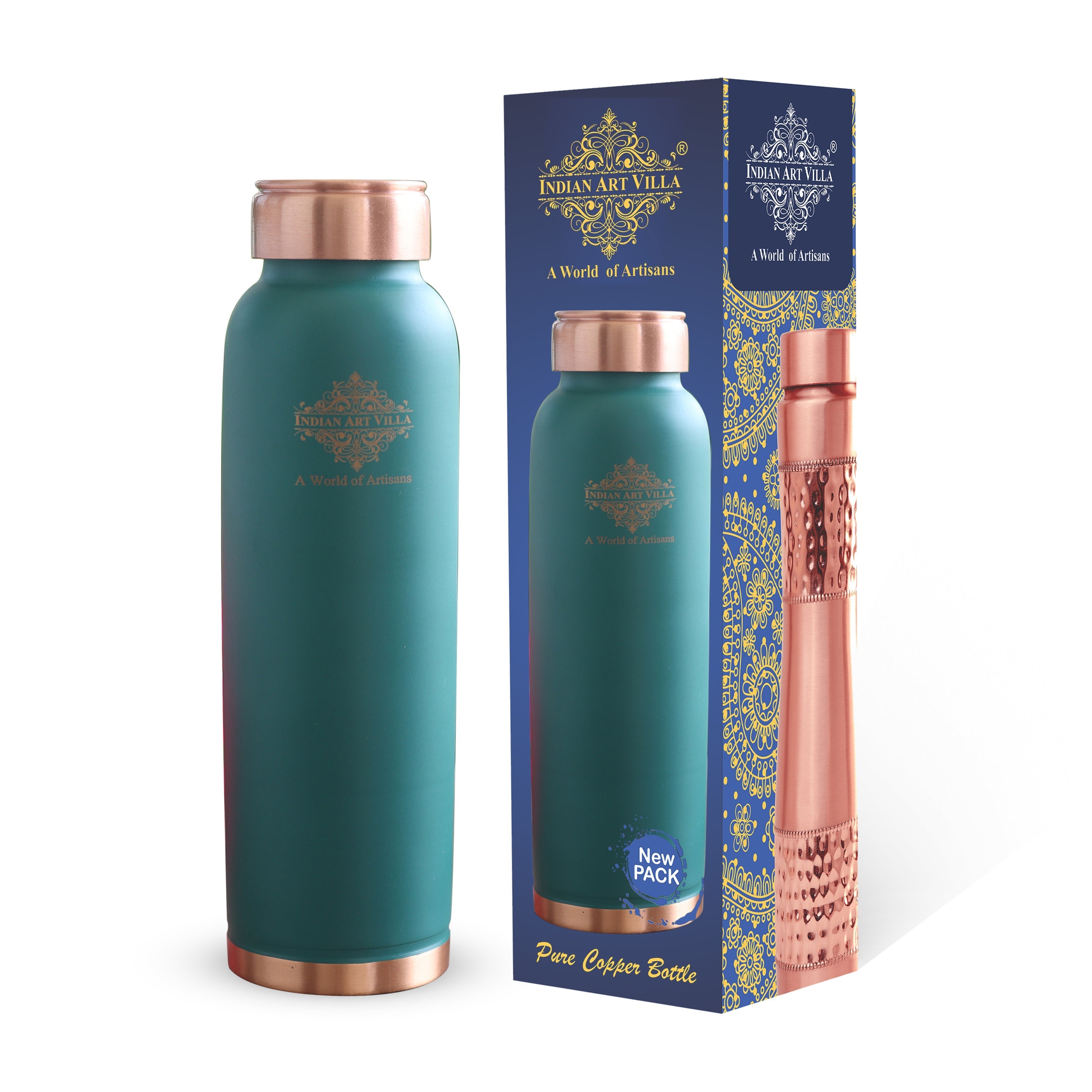 Pure Copper Water Bottle with Soft Matte Finish Color – 900 ML