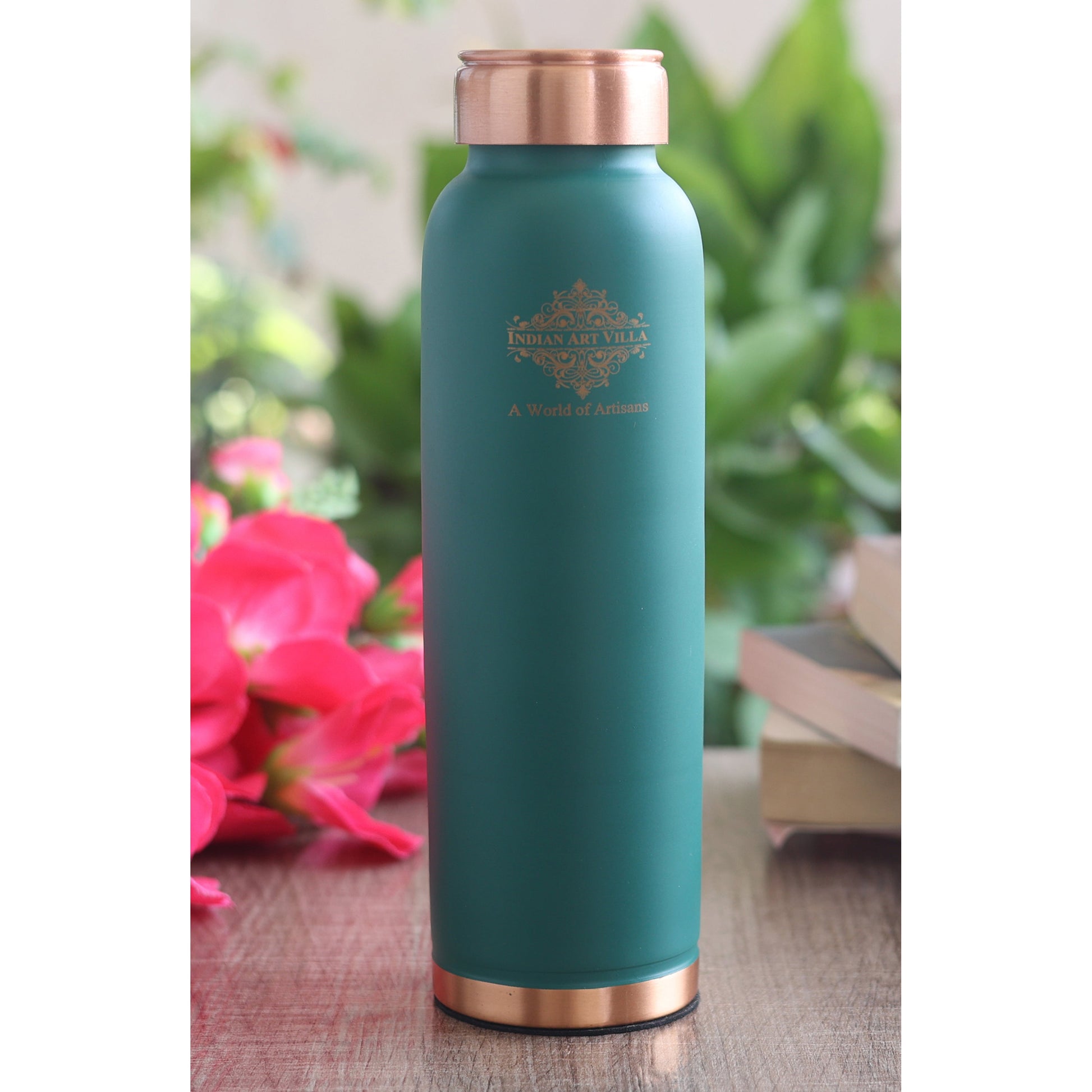 Personalized Copper Silk Finish Ergonomic Water Bottle 900 ML