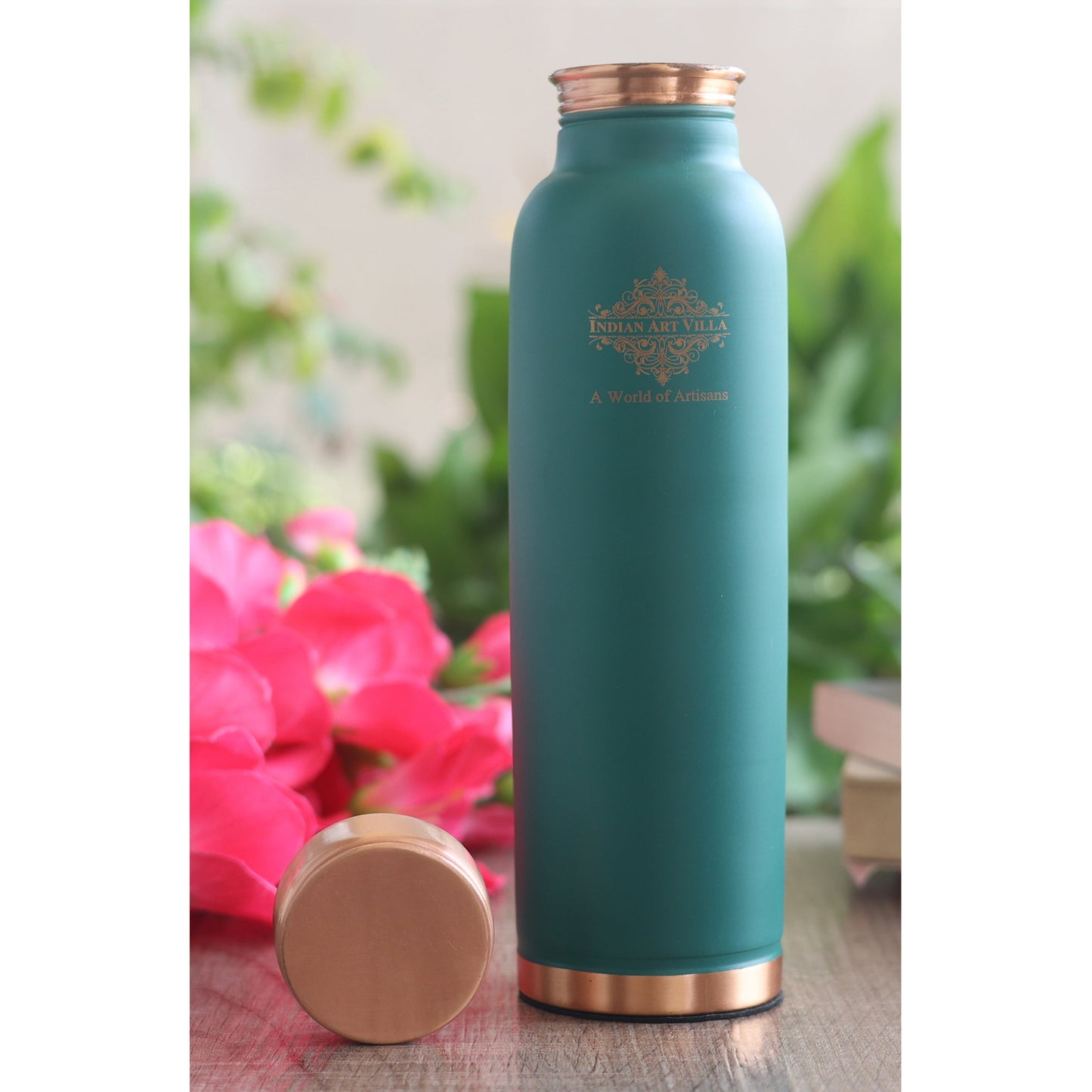 Personalized Copper Silk Finish Ergonomic Water Bottle 900 ML