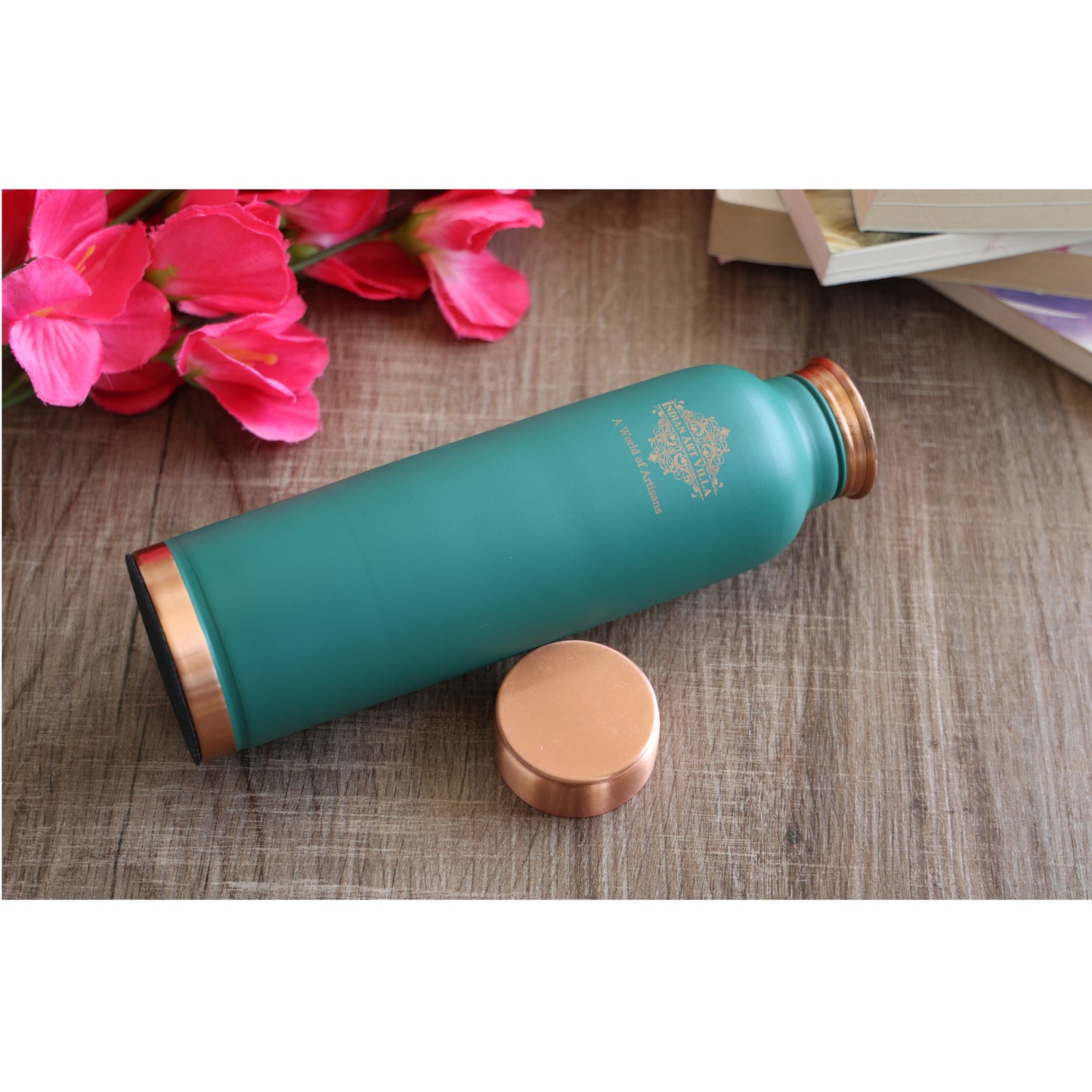 Personalized Copper Silk Finish Ergonomic Water Bottle 900 ML