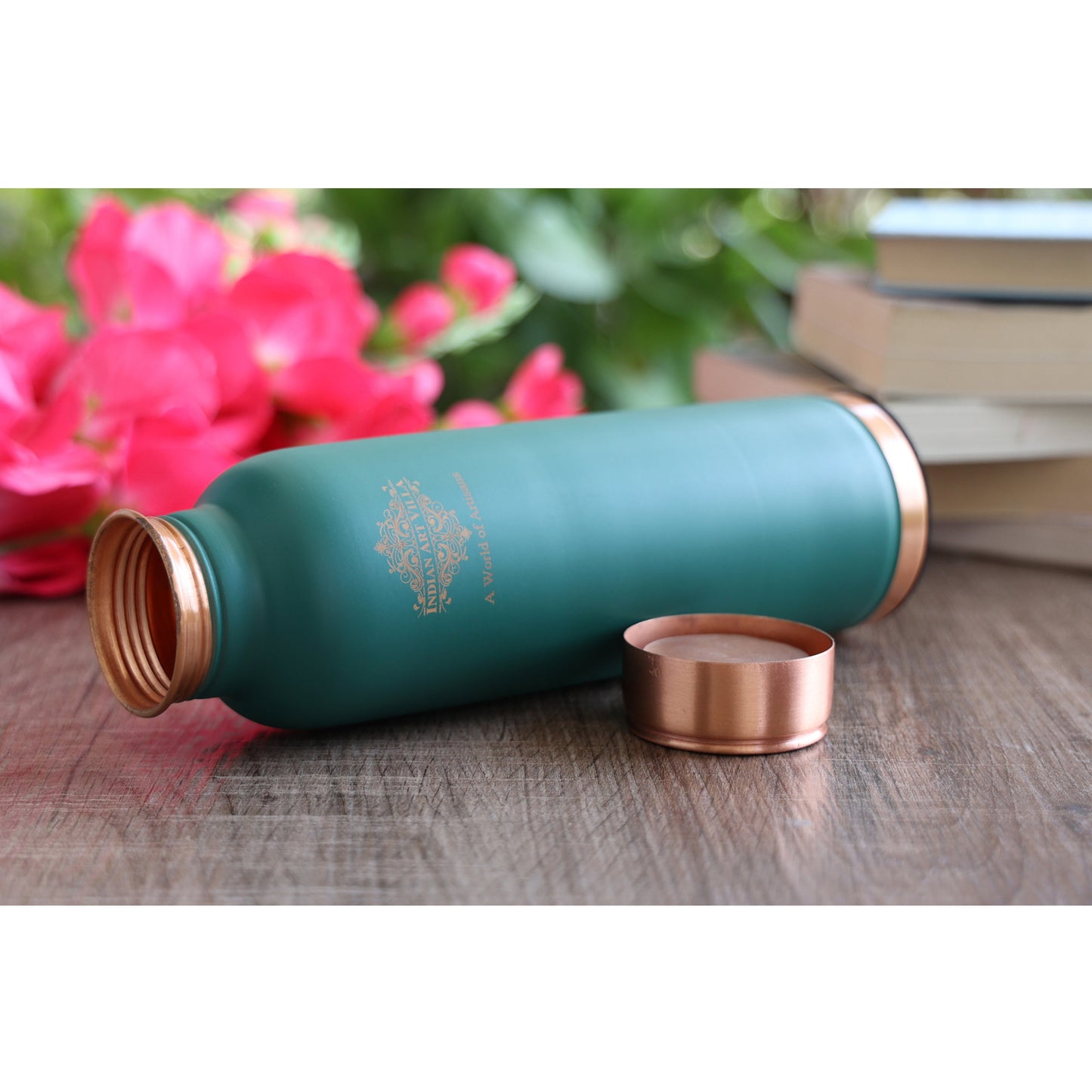 Personalized Copper Silk Finish Ergonomic Water Bottle 900 ML