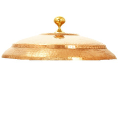 Handcrafted Pure Copper Lagan Lid with Brass Knob