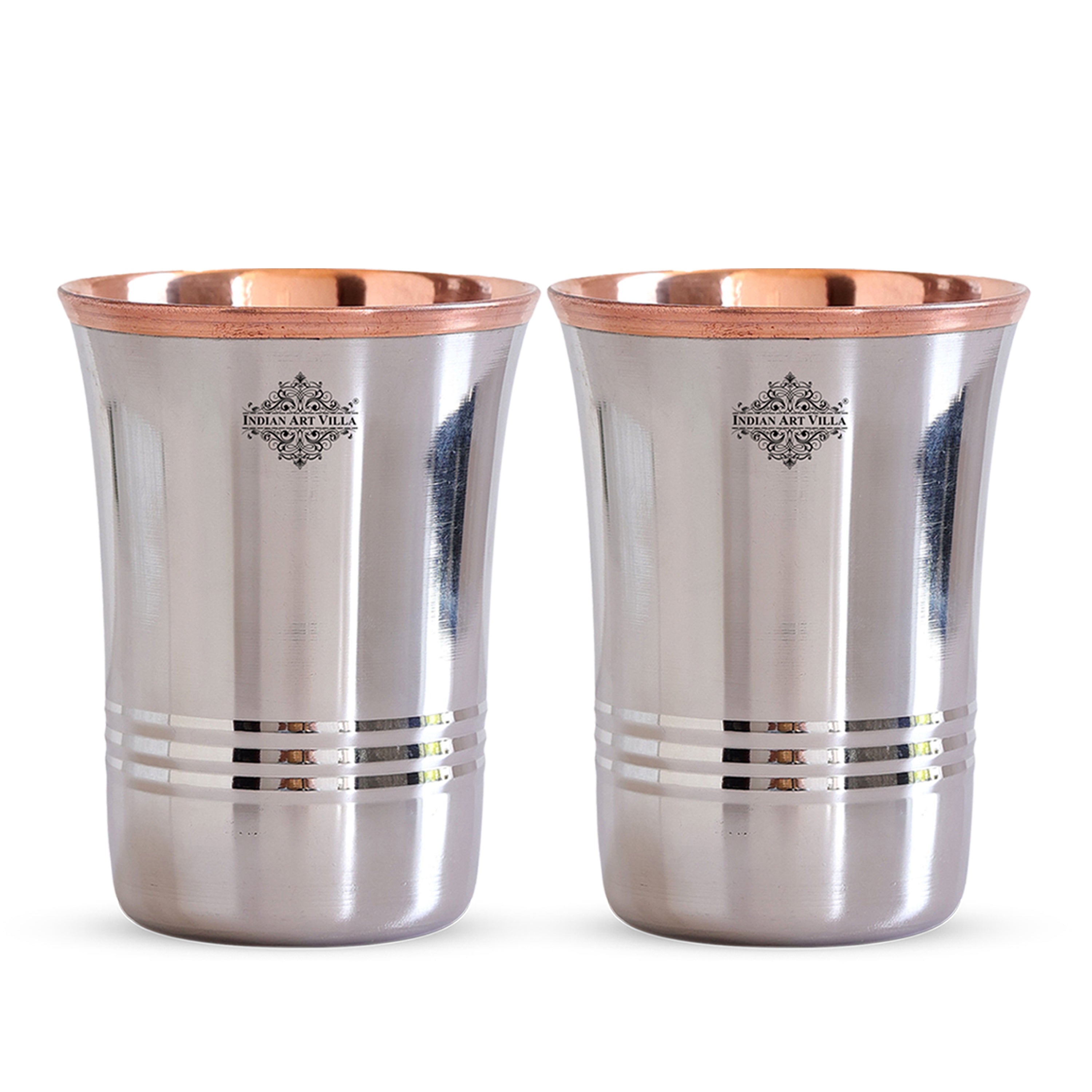 Pure Steel Copper Curve Shaped Glass  250 ml