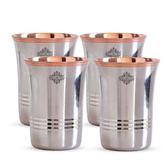 Pure Steel Copper Curve Shaped Glass  250 ml