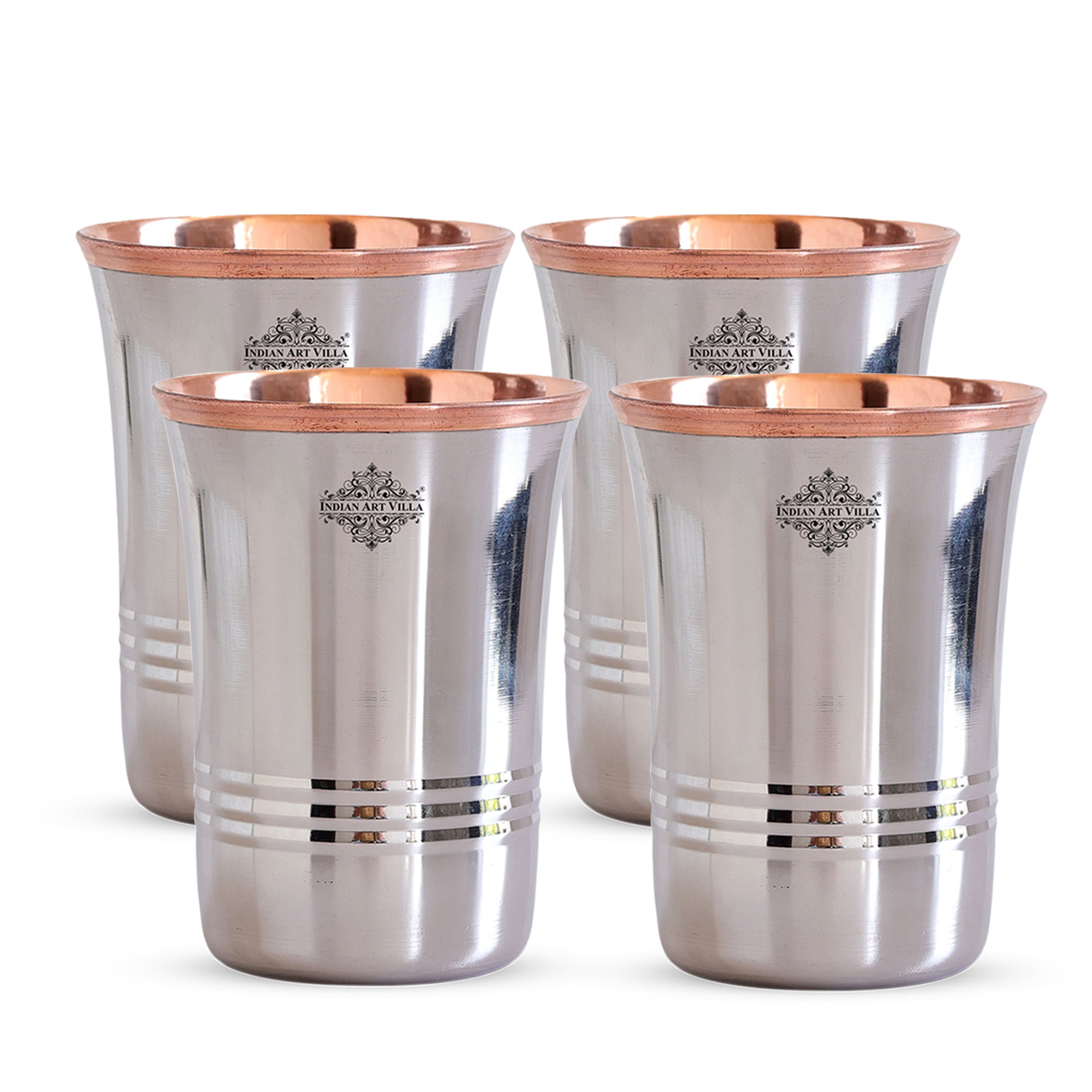 Pure Steel Copper Curve Shaped Glass  250 ml