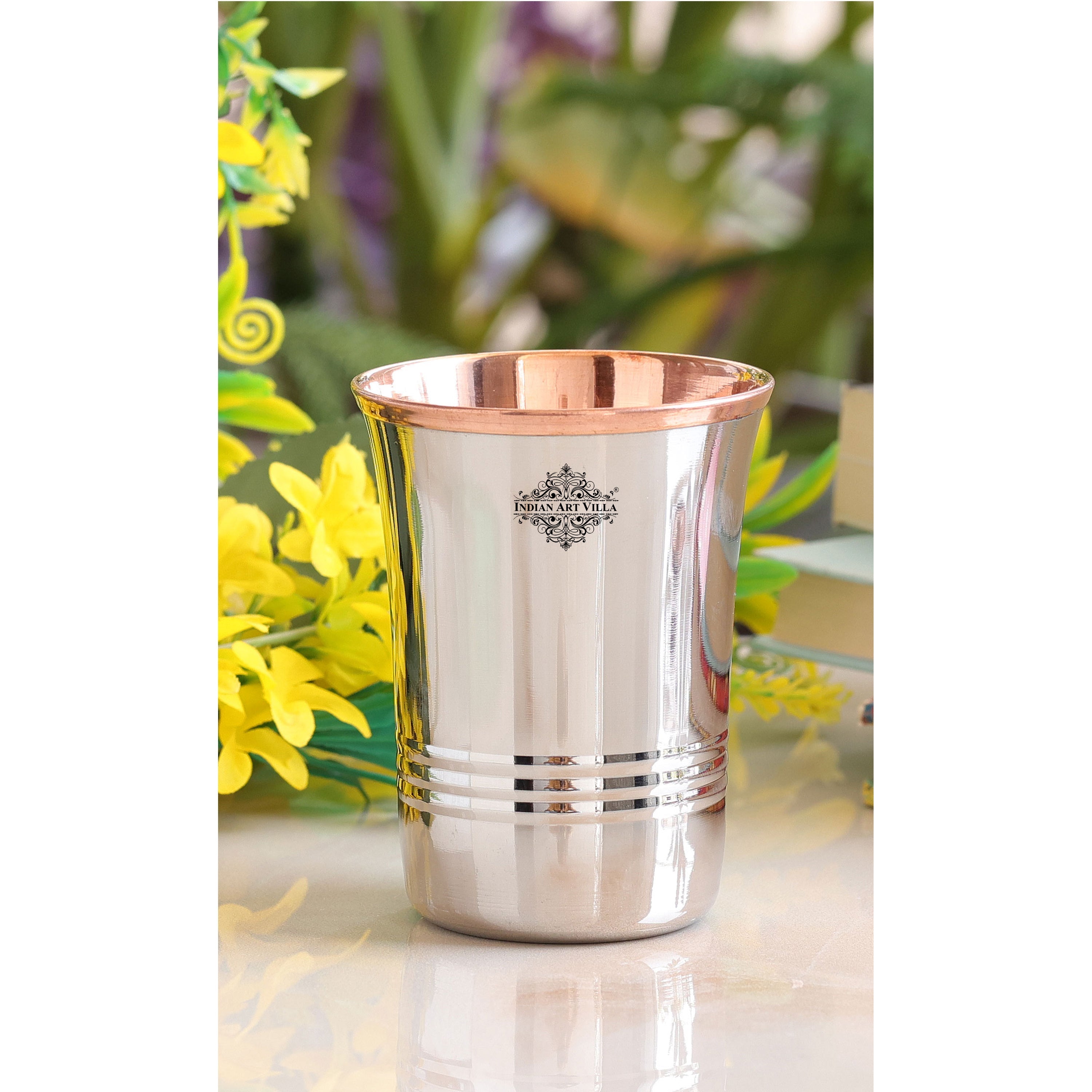 Pure Steel Copper Curve Shaped Glass  250 ml