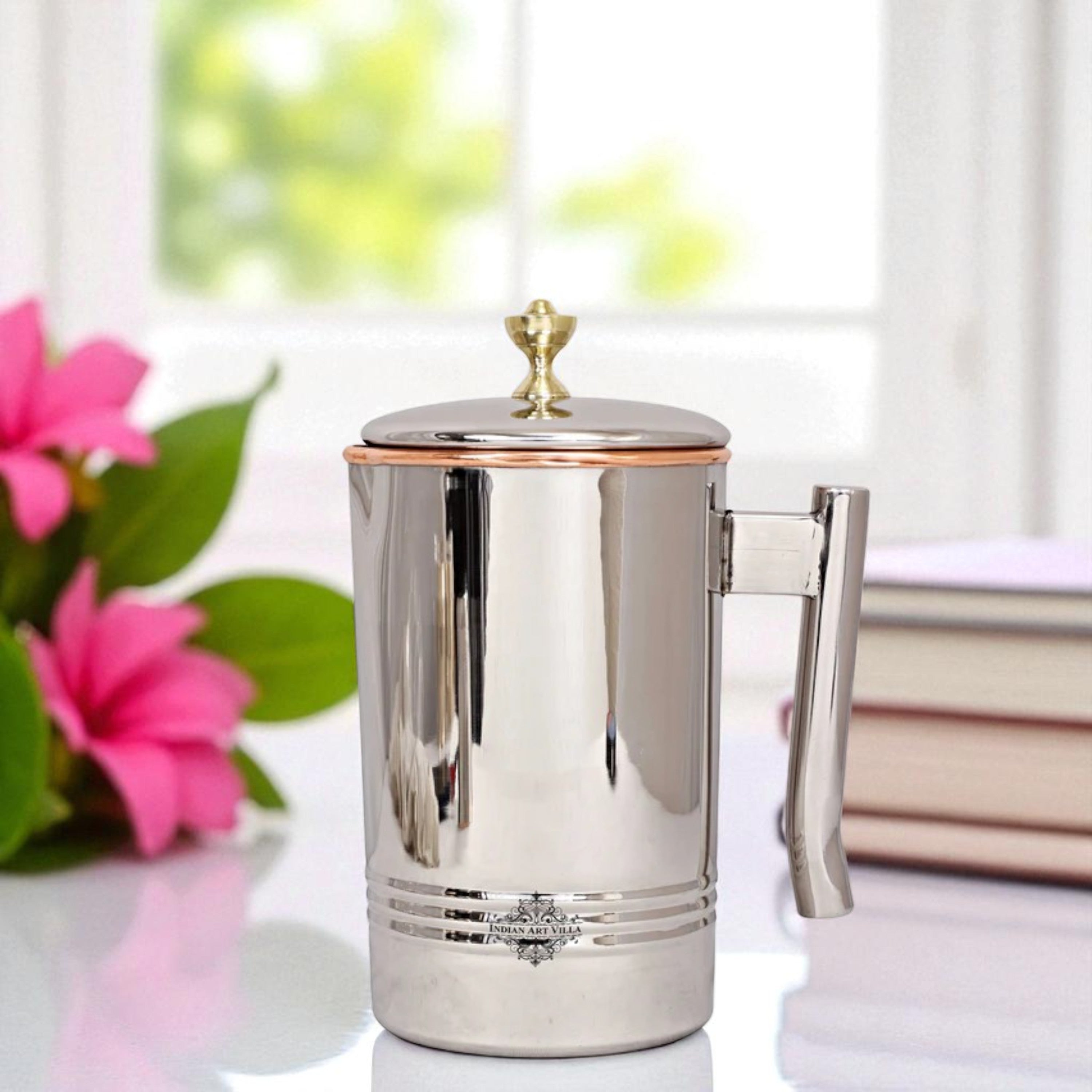 Pure Steel Copper Designer Jug With a L-Shaped Handle – Velan Store