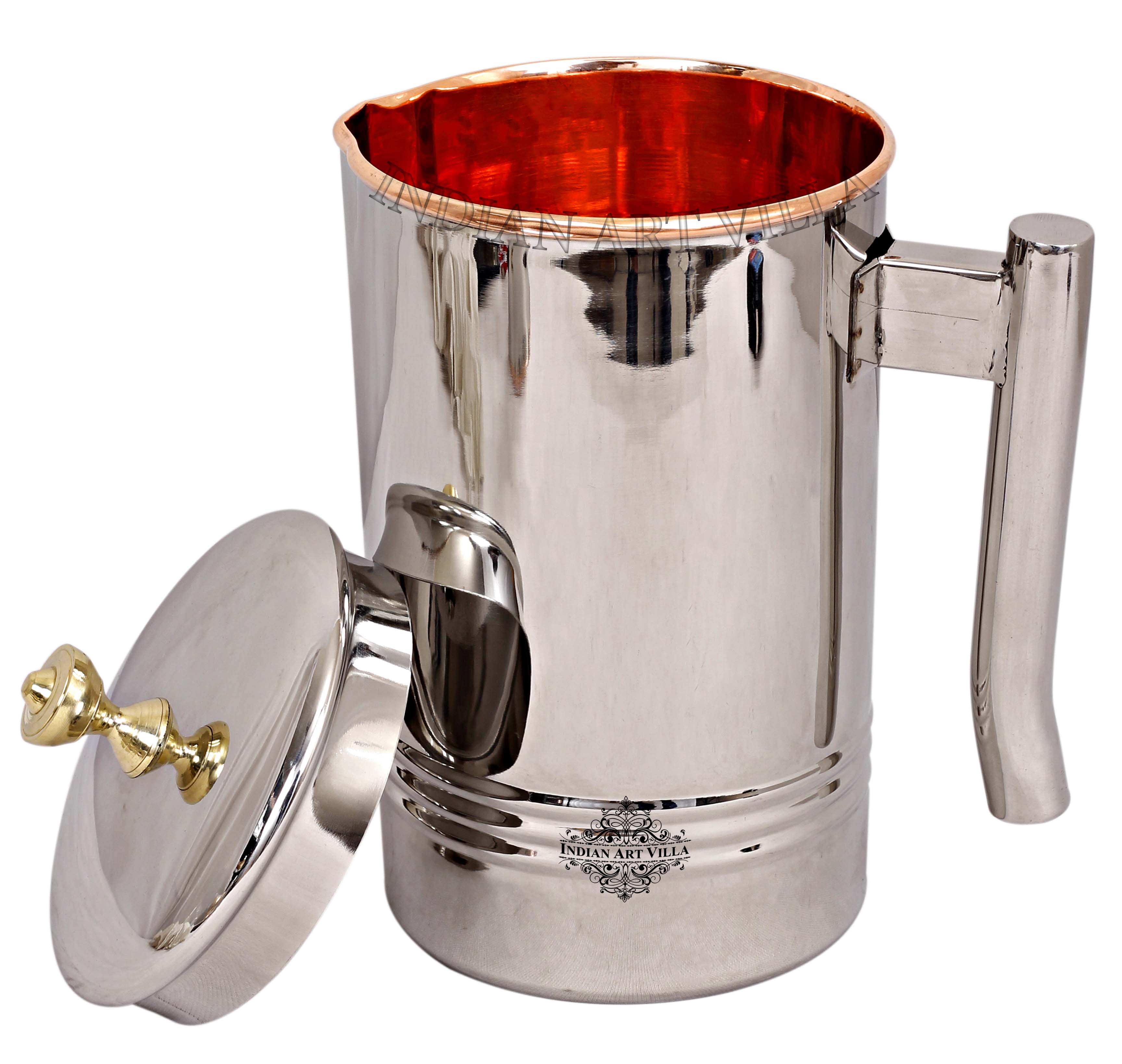 Pure Steel Copper Designer Jug With a L-Shaped Handle