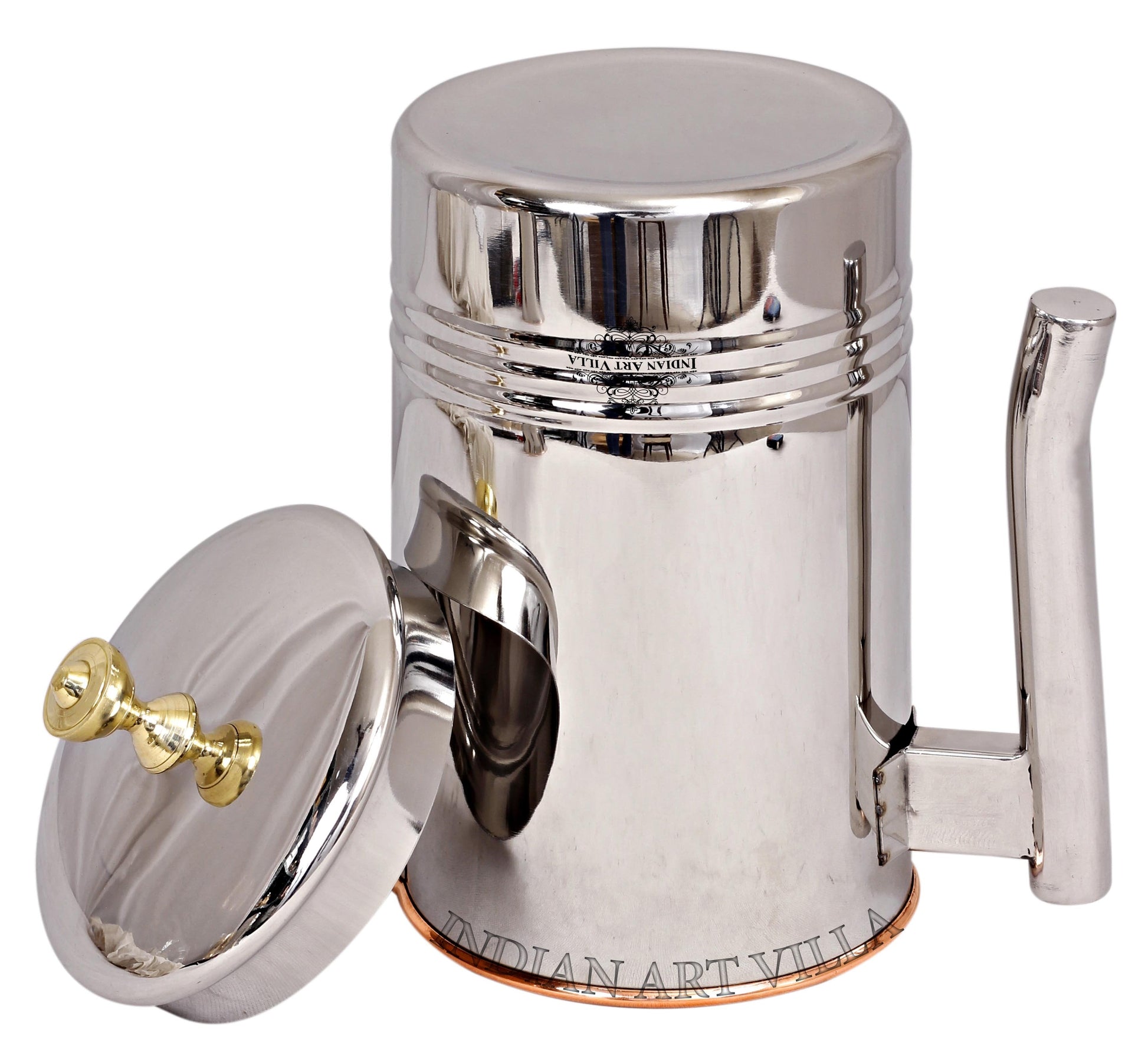 Pure Steel Copper Designer Jug With a L-Shaped Handle