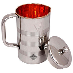 Steel Copper Luxury Designer Jug, Pitcher With a Designer Knob on Lid, Tableware