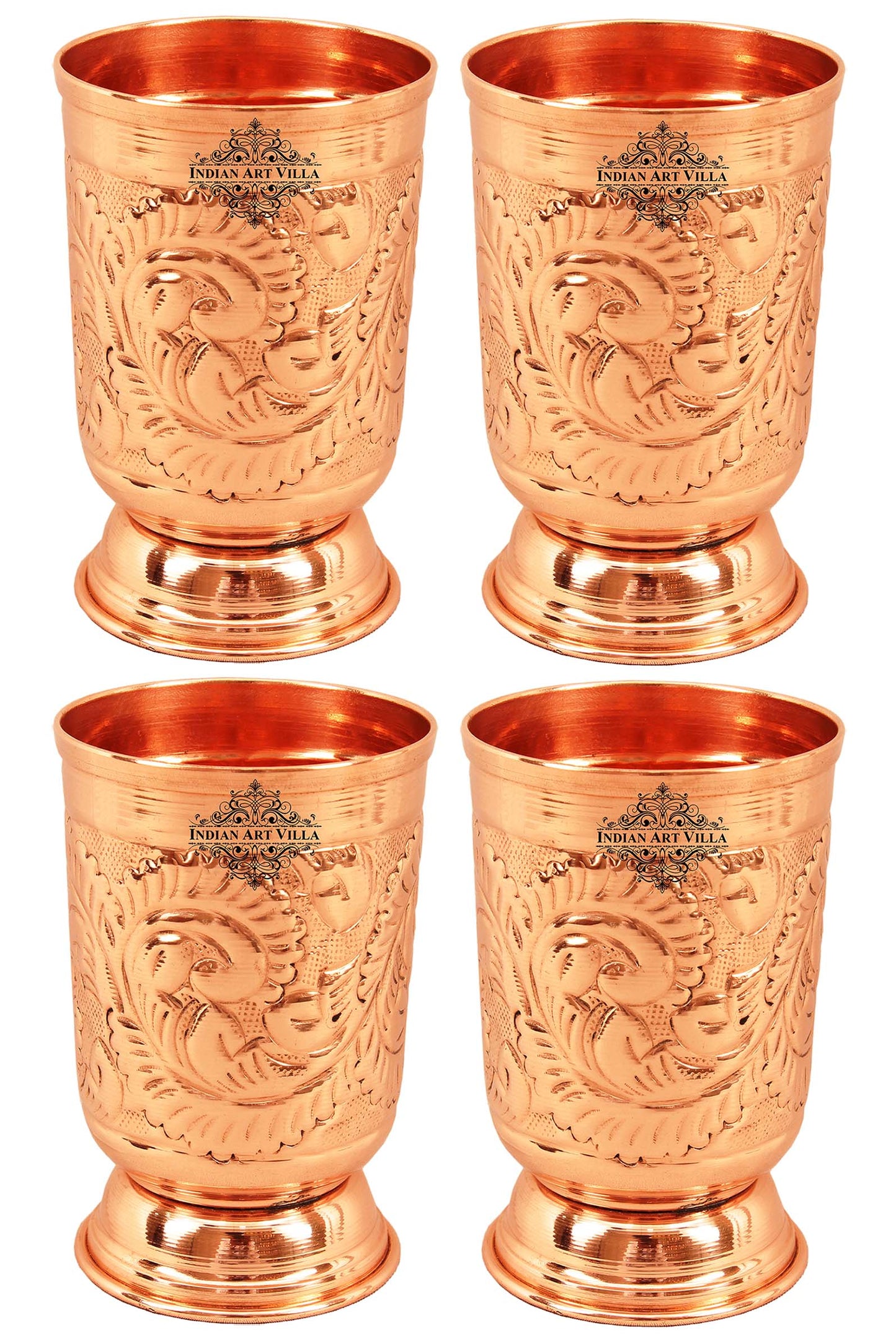 Pure Copper Designer Glass with Bottom  350ml