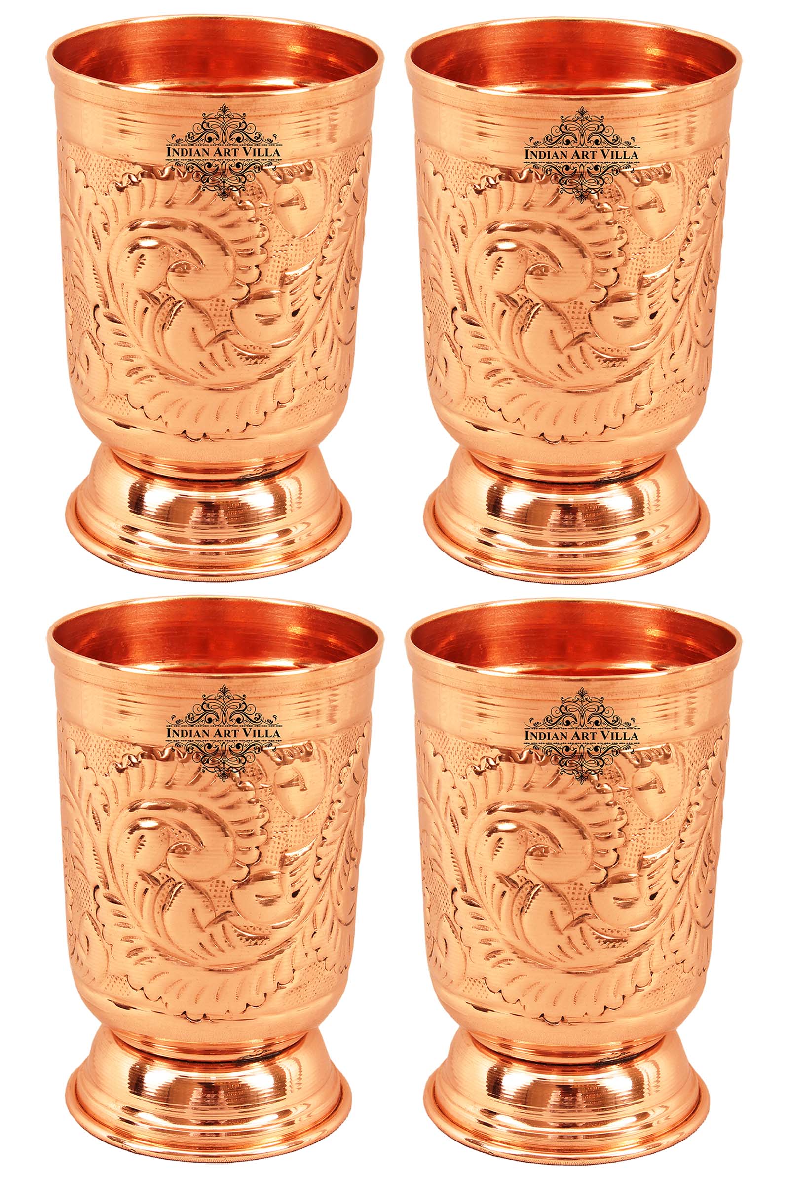 Pure Copper Designer Glass with Bottom  350ml