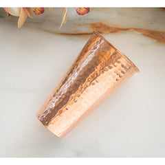 Pure Copper Handcrafted Embossed & Hammered Glass 525 ML