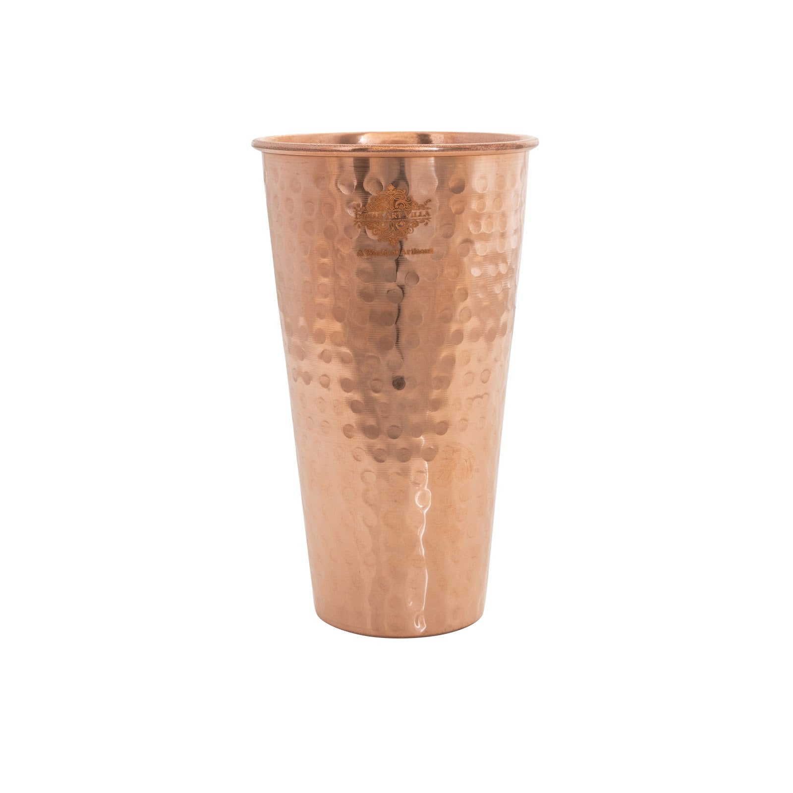 Pure Copper Handcrafted Embossed & Hammered Glass 525 ML