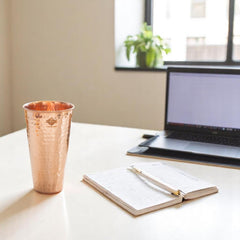 Pure Copper Handcrafted Embossed & Hammered Glass 525 ML