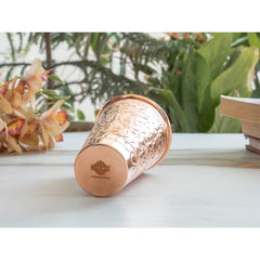 Pure Copper Handcrafted Embossed & Hammered Glass 525 ML