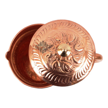 Handcrafted Pure Copper Jug Pitcher with Brass Knob, Brown Color, 1500ML