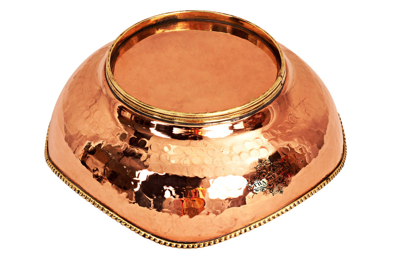 Pure Brass Copper Handmade Designer Fruit Bowl